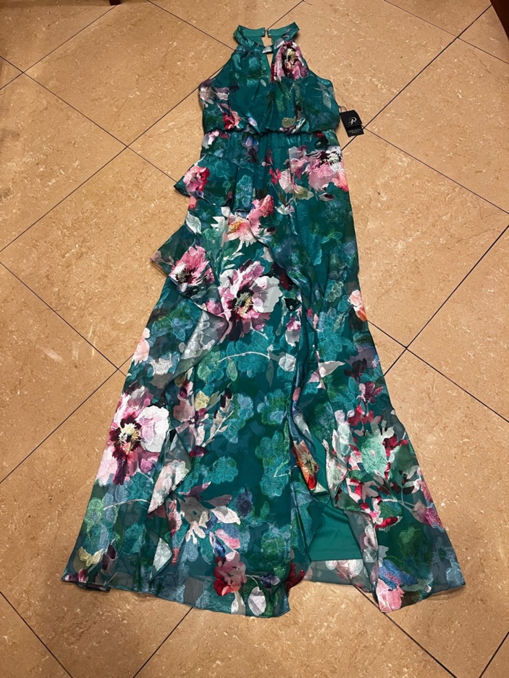 New Adrianna Papell Teal Floral Dress size 10 - Picture 9 of 16